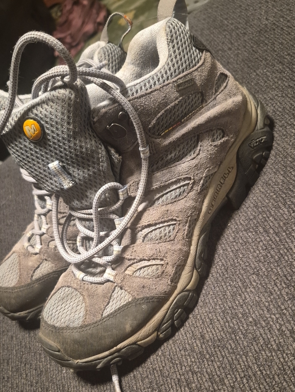 Merrell Light Gray Suede & Mesh Trail Boots